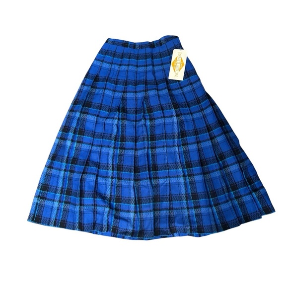 Pendleton Vintage Blue Plaid Virgin Wool Skirt Size 6 - Picture 1 of 5